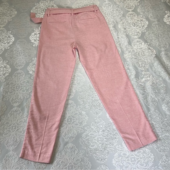 Loft Marissa Linen Blend Slim Leg Pants With Belt Pink Size 2 - Picture 7 of 9